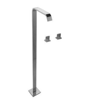 Graff G-3615-C14-PC Targa 9 7/8" Double Handle Floor Mount Vessel Filler in Chrome