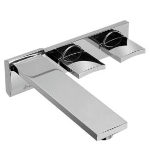 Graff G-3630-C14W-PC Targa 7 7/8" Double Handle Wall Mount Centerset Bathroom Sink Faucet in Chrome