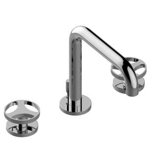 Graff G-6711-C19B-PC Harley 6 1/2" Three Hole Widespread Bathroom Sink Faucet with C19B Wheel Handle in Chrome