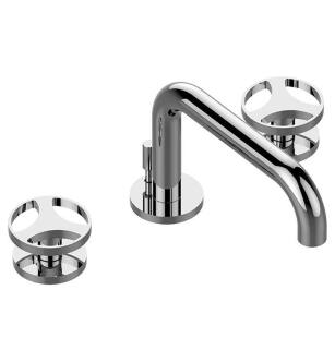 Graff G-6710-C19B-PC Harley 4 1/2" Three Hole Widespread Bathroom Sink Faucet with C19B Wheel Handle in Chrome