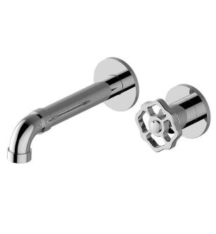 Graff G-11335-C18-PC Vintage 7 1/2" Two Hole Wall Mount Bathroom Sink Faucet with C18 Cross Handle in Chrome