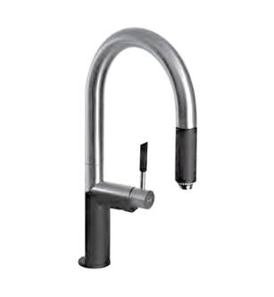 Graff G-4856-PC Oscar 9 3/8" Single Handle Deck Mounted Pull-Down Kitchen Faucet in Chrome