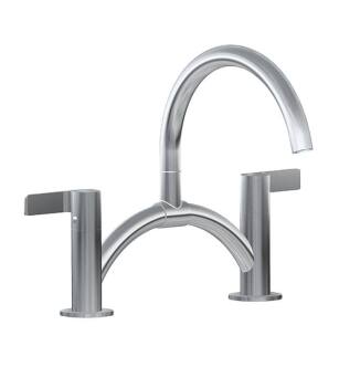 Graff G-5890-LM46B-PC Terra 7 1/2" Double Handle Bridge/Deck Mounted Bar/Prep Kitchen Faucet in Chrome