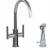 Graff G-5675-LM49K Sospiro 8 3/4" Double Handle Deck Mounted Pull-Out Bar/Prep Kitchen Faucet with Side Spray