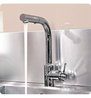 Graff G-5630-LM41K-PC M.E. 25 7 7/8" Single Handle Deck Mounted Slim Arched Pull-Out Bar/Prep Kitchen Faucet in Chrome