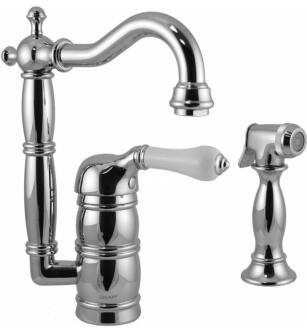 Graff G-5257-LC3-PC Canterbury 5 3/4" Single Handle Deck Mounted Prep Kitchen Faucet with Side Spray in Chrome