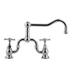 Graff G-4870-C2-PC Canterbury 9 1/2" Double Handle Bridge/Deck Mounted Kitchen Faucet in Chrome
