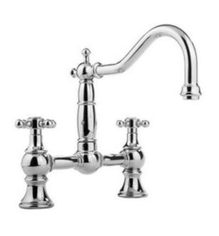 Graff G-4840-C2-PC Canterbury 9 1/4" Double Handle Bridge/Deck Mounted Kitchen Faucet in Chrome