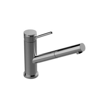 Graff G-4430-LM53-PC M.E. 25 8 1/8" Single Handle Deck Mounted Slim Pull-Out Kitchen Faucet in Chrome
