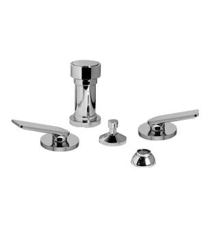 Graff G-6361-LM42B-PC Sento 5" Double Handle Widespread Bidet Faucet Set with Pop-Up Drain in Chrome