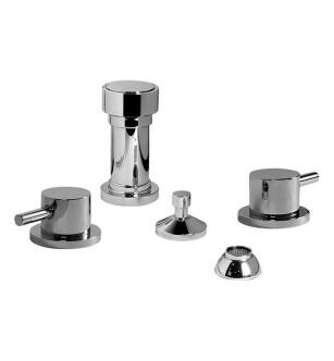 Graff G-6163-LM41B-PC M.E. 25 5" Double Handle Widespread Bidet Faucet Set with Pop-Up Drain in Chrome