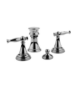 Graff G-2460-LM22-PC Lauren 5 1/4" Double Handle Widespread Bidet Faucet Set with Pop-Up Drain in Chrome