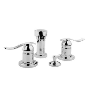 Graff G-2160-LM20B-PC Bali 5 1/4" Double Handle Widespread Bidet Faucet Set with Pop-Up Drain in Chrome