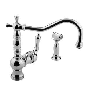 Graff G-4230-LM7-PC Pesaro 9 1/4" Single Handle Deck Mounted Kitchen Faucet with Side Spray in Chrome