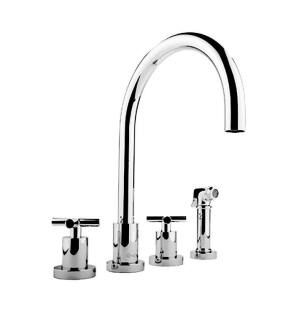 Graff G-4320-C4-PC Infinity 8 3/4" Double Handle Widespread/Deck Mounted Kitchen Faucet with Side Spray in Chrome