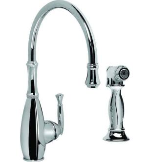 Graff G-4805-PC Duxbury 9 1/8" Single Handle Deck Mounted Kitchen Faucet with Side Spray in Chrome