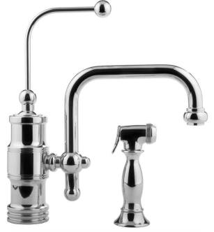 Graff G-4825-PC Wellington 9 1/2" Single Handle Deck Mounted Kitchen Faucet with Side Spray in Chrome