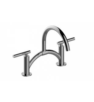 Graff G-5890-LM49-PN Sospiro 7 1/2" Double Handle Bridge/Deck Mounted Bar/Prep Kitchen Faucet in Polished Nickel