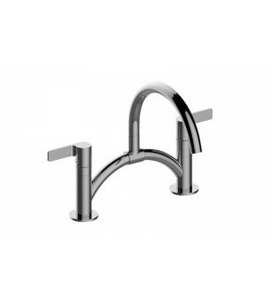 Graff G-5890-LM46B-PN Terra 7 1/2" Double Handle Bridge/Deck Mounted Bar/Prep Kitchen Faucet in Polished Nickel