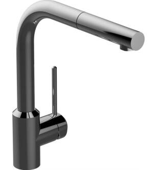 Graff G-5630-LM41K-PN M.E. 25 7 7/8" Single Handle Deck Mounted Slim Arched Pull-Out Bar/Prep Kitchen Faucet in Polished Nickel