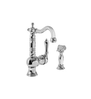 Graff G-5237-LC3-PN Canterbury 5 3/4" Single Handle Deck Mounted Prep Kitchen Faucet with Side Spray