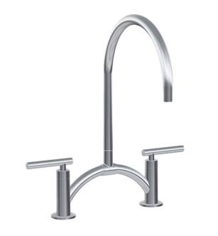 Graff G-4890-LM49-OB Sospiro 9 1/8" Double Handle Bridge/Deck Mounted Pull-Out Kitchen Faucet