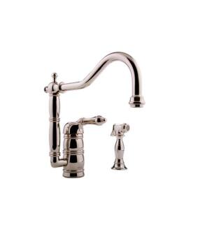 Graff G-4855-LM7-PN Canterbury 9 1/4" Single Handle Deck Mounted Kitchen Faucet with Side Spray in Polished Nickel