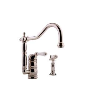 Graff G-4855-LC3-PN Canterbury 9 1/4" Single Handle Deck Mounted Kitchen Faucet with Side Spray in Polished Nickel