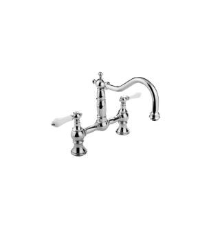 Graff G-4840-LC1-PC Canterbury 9 1/4" Double Handle Bridge/Deck Mounted Kitchen Faucet in Chrome