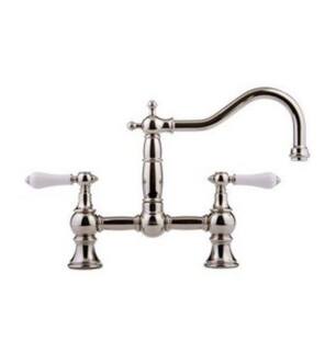 Graff G-4840-LC1-PN Canterbury 9 1/4" Double Handle Bridge/Deck Mounted Kitchen Faucet in Polished Nickel
