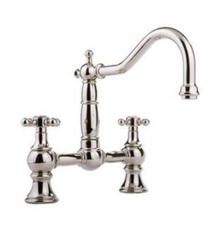 Graff G-4840-C2-PN Canterbury 9 1/4" Double Handle Bridge/Deck Mounted Kitchen Faucet in Polished Nickel
