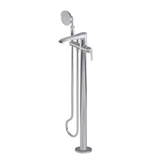 Graff G-6857-LM47N-BK Finezza DUE 34 3/8" Floor Mounted Tub Filler with Handshower and Diverter
