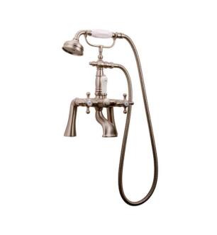 Graff G-3852-C2-SN Canterbury 15" Deck Mounted Exposed Tub Filler with Handshower and Diverter in Satin Nickel