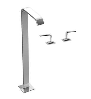 Graff G-2353-LM40B-PC Immersion 46 5/8" Floor Mounted Tub Filler with Deck Mounted Handles in Chrome