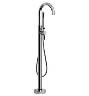 Graff G-1752-LM3F-PC-T M.E. 25 44 3/8" Floor Mounted Exposed Tub Filler with Handshower and Diverter in Chrome - Trim Only