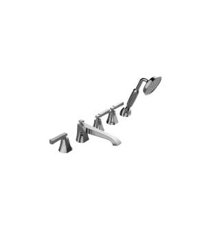 Graff G-6853-LM47B-PC Finezza DUE 8 3/8" Double Handle Widespread/Deck Mounted Roman Tub Faucet with Hand Shower in Chrome