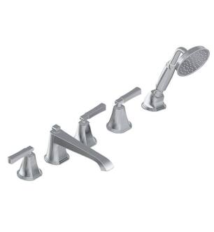 Graff G-6851-LM47B-PC Finezza UNO Double Handle Widespread/Deck Mounted Roman Tub Faucet with Hand Shower in Chrome