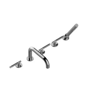 Graff G-6751-LM57B-PC Terra 7 1/2" Double Handle Widespread/Deck Mounted Roman Tub Faucet with Hand Shower in Chrome