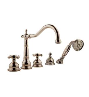 Graff G-2551M-C2-PN Canterbury 7 7/8" Double Handle Widespread/Deck Mounted Roman Tub Faucet with Metal Hand Shower and Diverter in Polished Nickel