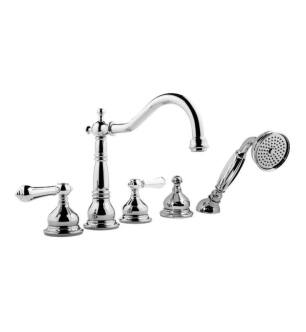 Graff G-2551M-LM34-PC Canterbury 7 7/8" Double Handle Widespread/Deck Mounted Roman Tub Faucet with Metal Hand Shower and Diverter in Chrome