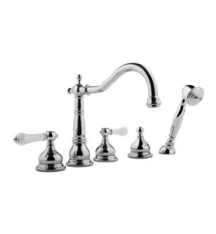 Graff G-2551-LC1-PC Canterbury 7 7/8" Double Handle Widespread/Deck Mounted Roman Tub Faucet with Hand Shower and Diverter in Chrome