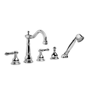 Graff G-2551-LM15-PC Canterbury 7 7/8" Double Handle Widespread/Deck Mounted Roman Tub Faucet with Hand Shower and Diverter in Chrome