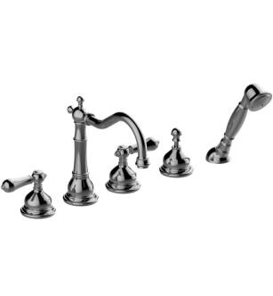 Graff G-2551-LM34-PC Canterbury 7 7/8" Double Handle Widespread/Deck Mounted Roman Tub Faucet with Hand Shower and Diverter in Chrome