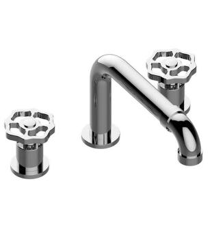Graff G-11350-C18B-PC-T Vintage 6 1/8" Widespread/Deck Mounted Roman Tub Faucet with C18B Cross Handle in Chrome - Trim Only