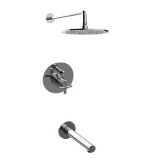 Graff G-7282-C17B-PC-T M.E./M.E. 25 Contemporary Single Cross Handle Pressure Balancing Tub and Shower System in Chrome - Trim Only