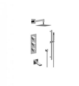 Graff GM3.612WT-SH0-PC-T Incanto M-Series Full Thermostatic Shower System with Square Knob Handle in Chrome - Trim Only
