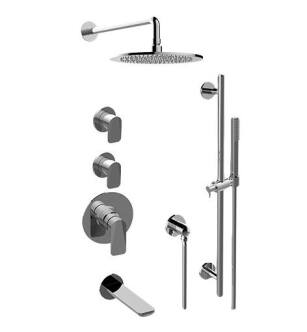 Graff GL3.H12ST-LM59E0-PC-T Sento M-Series Thermostatic Shower System with Handshower and Lever Handle in Chrome - Trim Only