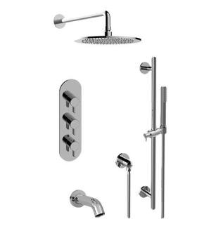Graff GL3.612WT-LM46E0-PC-T Terra M-Series Full Thermostatic Shower System with Diverter Valve and Lever Handle in Chrome - Trim Only