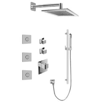 Graff GM3.112SH-SH0-PC-T Incanto M-Series Wall Mount Full Thermostatic Shower System with Square Lever Handle in Chrome - Trim Only