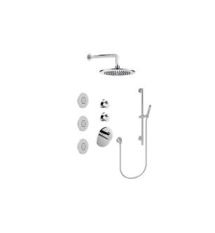 Graff GL3.112SH-RH0-PC-T M.E 25 M-Series Wall Mount Full Thermostatic Shower System with Round Knob Handle in Chrome - Trim Only